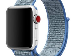 Curea iUni compatibila cu Apple Watch 1/2/3/4/5/6/7, 38mm, Nylon Sport, Woven Strap, Blue